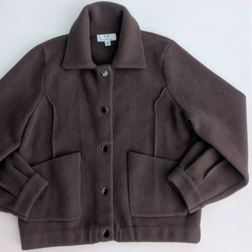 Magaschoni Textured Shirt Jacket in Truffle